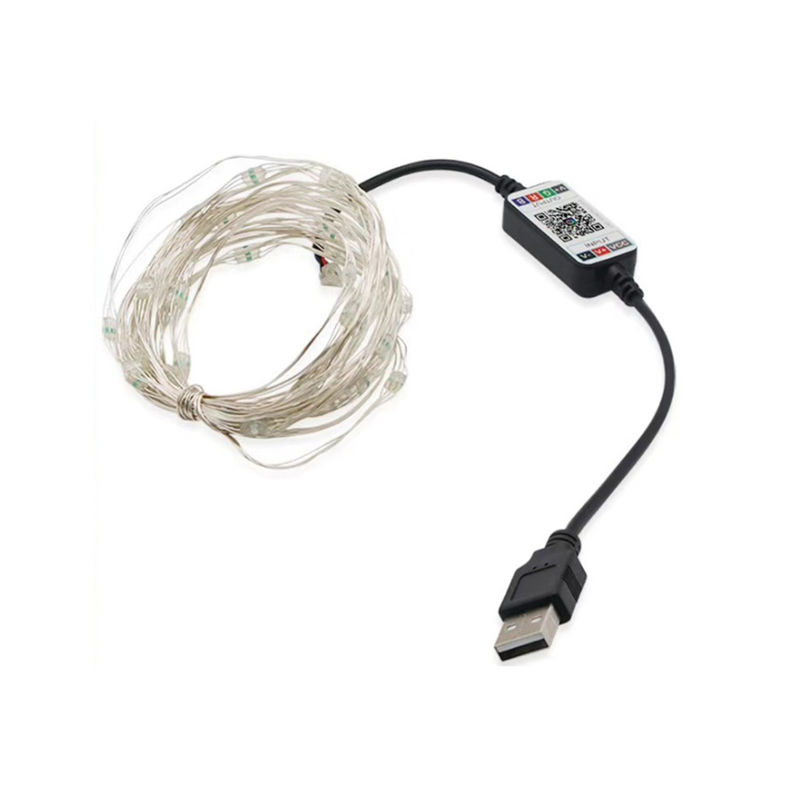 چراغ‌های تزئینی خورشیدی هوشمند ضدآب RGB WIFI APP کنترل سیم مسی LED