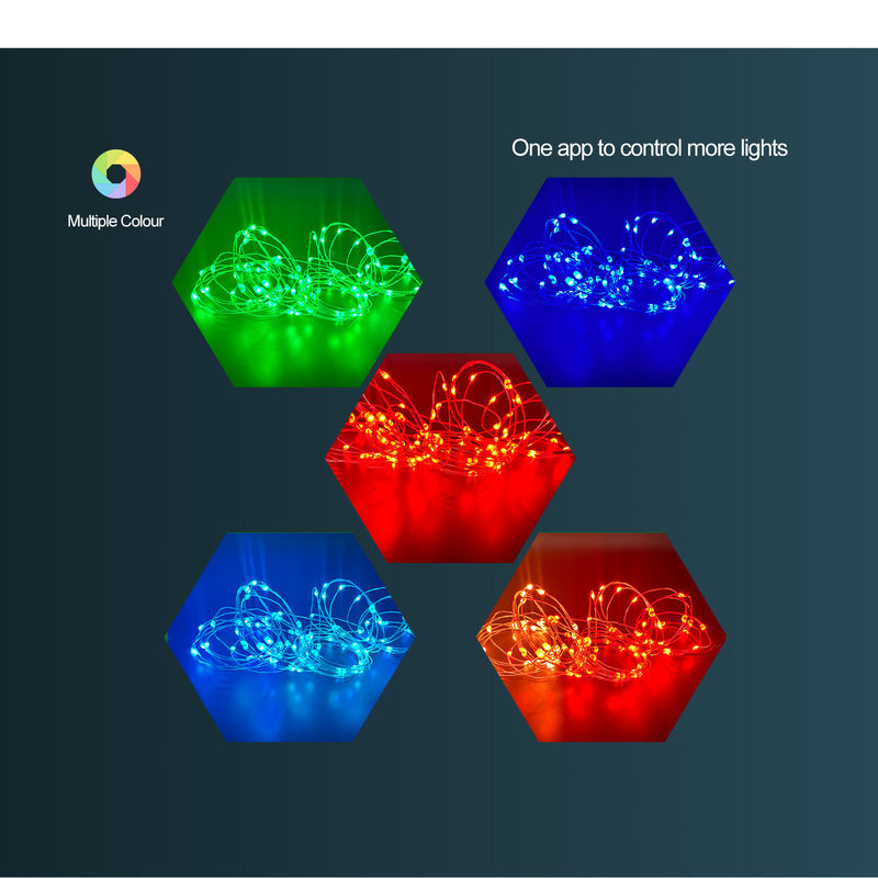 چراغ‌های تزئینی خورشیدی هوشمند ضدآب RGB WIFI APP کنترل سیم مسی LED