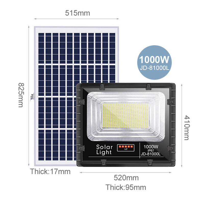 ODM 300W Solar Flood Light چراغ برق در فضای باز کنترل از راه دور Ip65 ضد آب 100w 500w LED