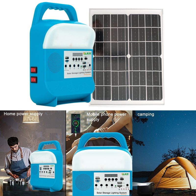 مبدل نور سیستم خورشیدی قابل حمل انرژی خانگی کیت شارژ موبایل Dc / Ac Way