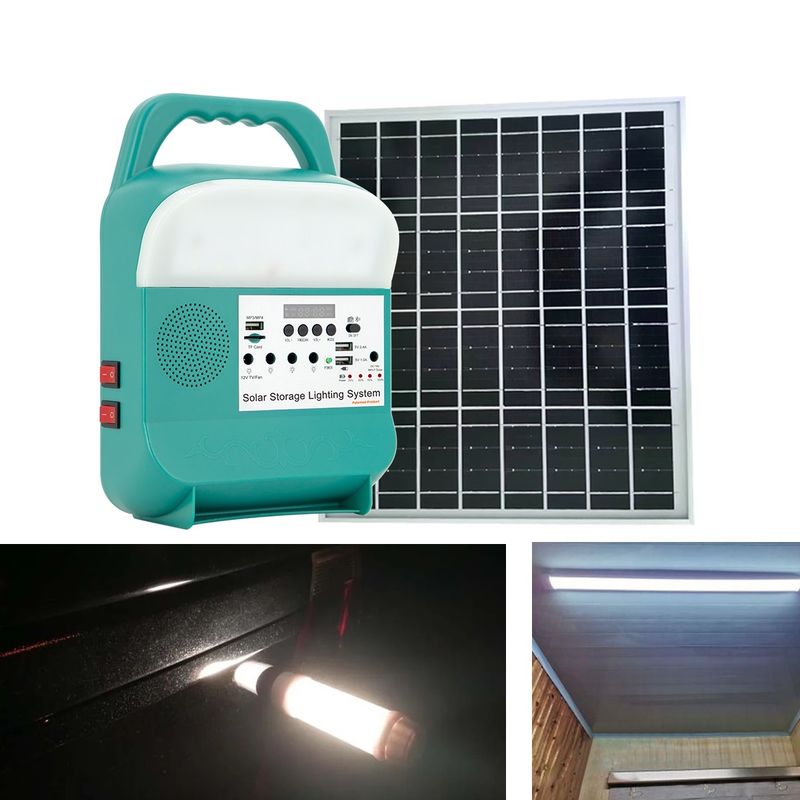 چراغ های LED قابل حمل خورشیدی در فضای باز، سیستم روشنایی ذخیره انرژی کوچک 16 واتی