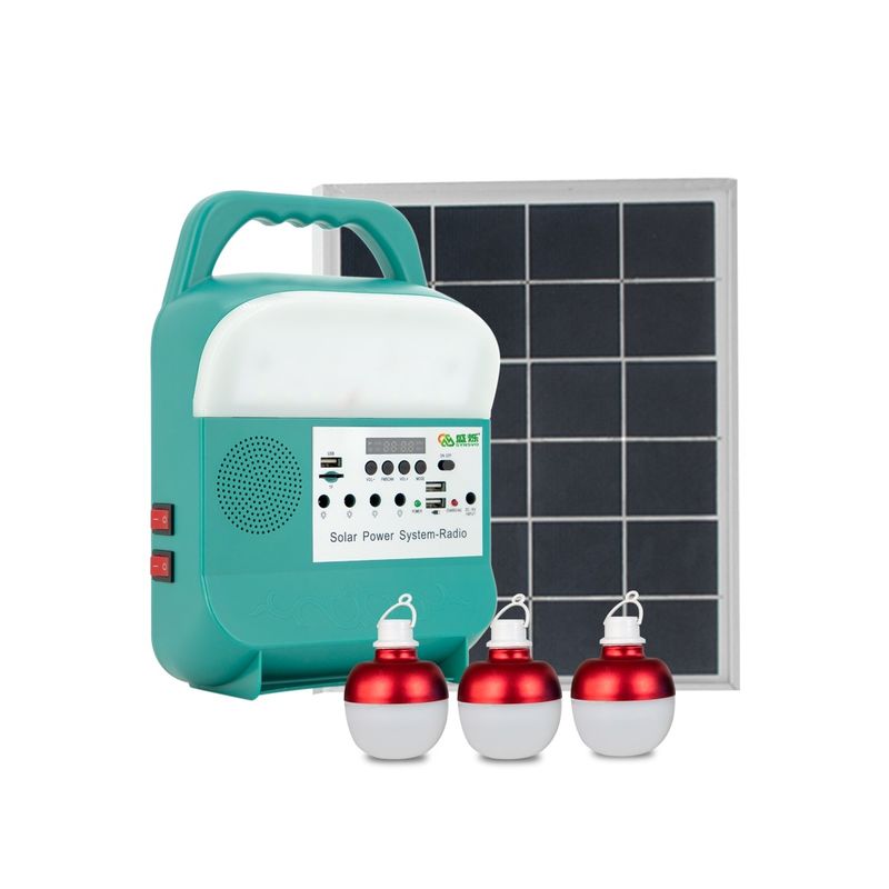 کیت روشنایی برق خورشیدی 9 وات LED لامپ دیواری شارژر تلفن ایستگاه قابل حمل SRE-689