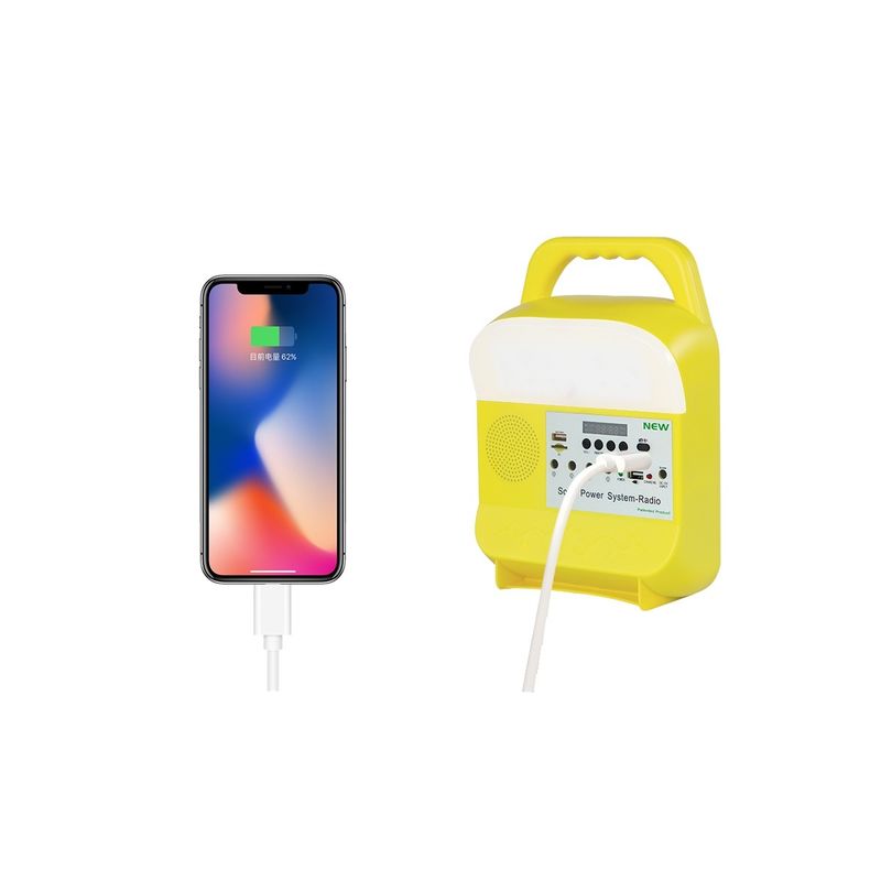 چراغ اضطراری LED قابل حمل خورشیدی قابل شارژ با عملکرد پاور بانک لامپ Dc 20 وات
