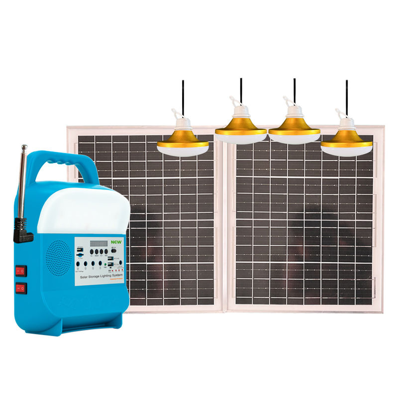 سیستم چراغ خانه خورشیدی LED 818 با رتبه IP65 برای ایستگاه برق خورشیدی قابل حمل تلویزیون و فن