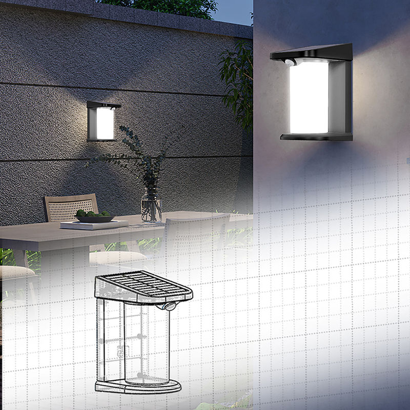 نور دیواری خورشیدی CRI 80 6000K-6500K سفید خنثی -5-50°C سنسور حرکتی تزئینی