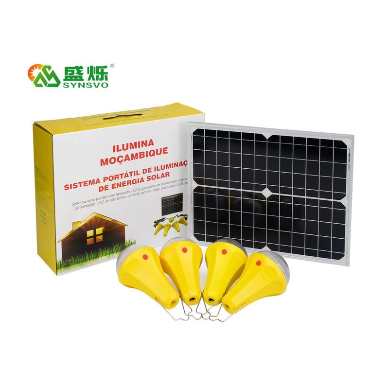 لیتیوم باتری داخلی کیت نور خورشیدی با 6W * 4pcs لامپ زمان کار 10h