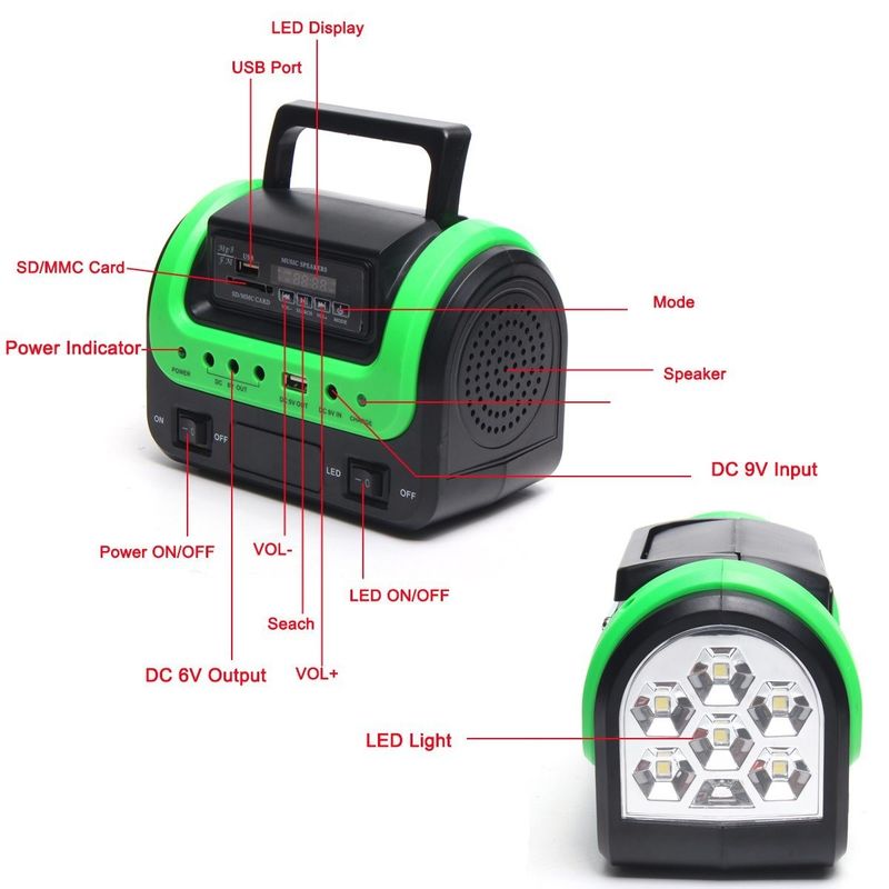 لامپ انرژی خورشیدی قابل حمل FCC EMC 5W 6V 12PCS SMD LED کیت نور خورشیدی قایق اتومبیل