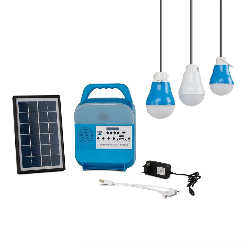 منبع تغذیه موبایل کمپینگ 3W 12PCS SMD LED سیستم روشنایی کوچک خورشیدی در فضای باز