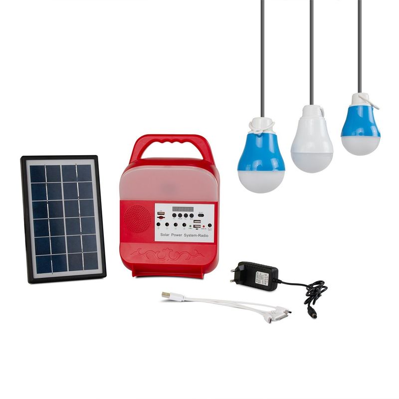 منبع تغذیه موبایل کمپینگ 3W 12PCS SMD LED سیستم روشنایی کوچک خورشیدی در فضای باز
