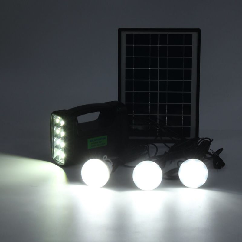 کیت روشنایی خورشیدی داخلی 12 عددی SMD LED 3W 4W 5W با باتری سرب اسید 4Ah