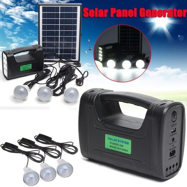 کیت روشنایی خورشیدی داخلی 12 عددی SMD LED 3W 4W 5W با باتری سرب اسید 4Ah