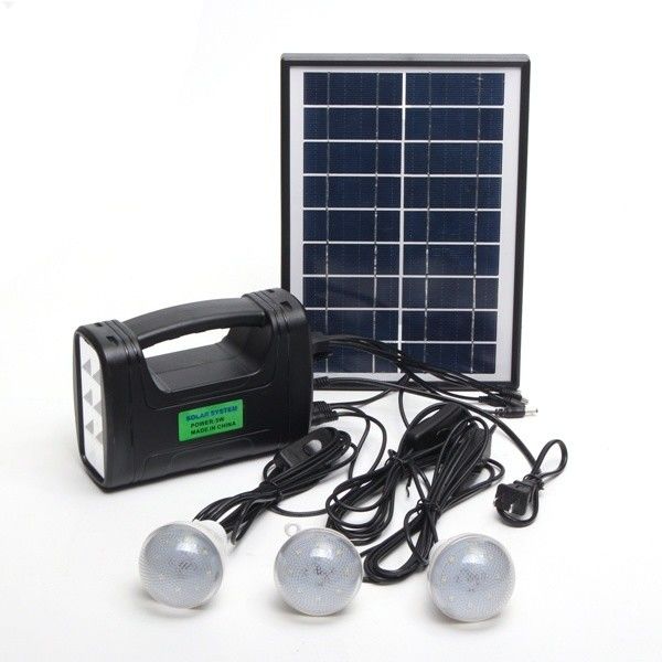 کیت روشنایی خورشیدی داخلی 12 عددی SMD LED 3W 4W 5W با باتری سرب اسید 4Ah