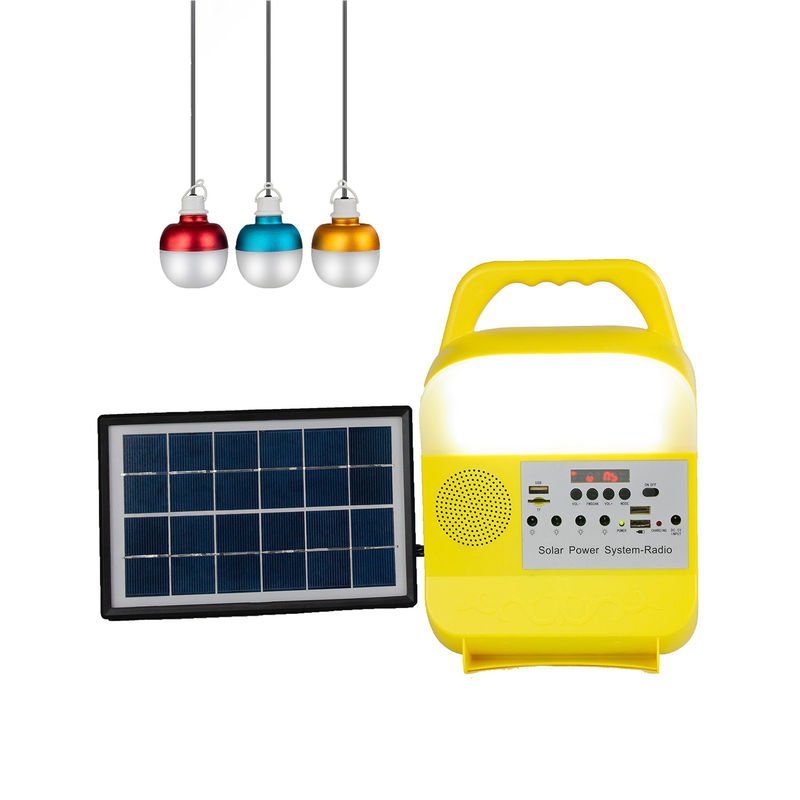 سیستم روشنایی خانه خورشیدی قابل حمل مات رنگ شده لامپ LED 5W 3PCS با پنل خورشیدی