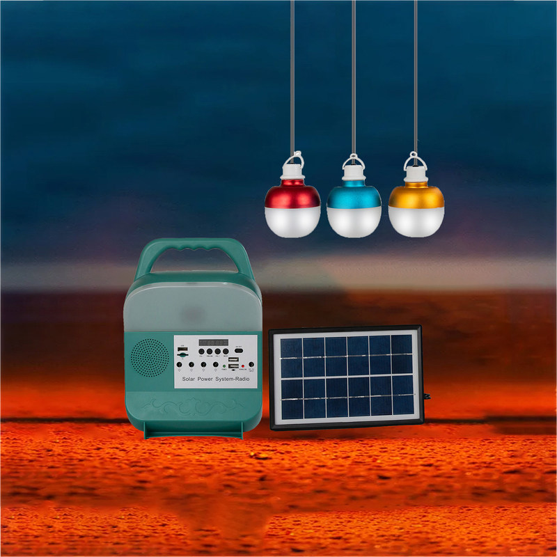 50000H 3 چراغ مینی سیستم برق خورشیدی DC سیستم روشنایی پنل خورشیدی 3W 6V