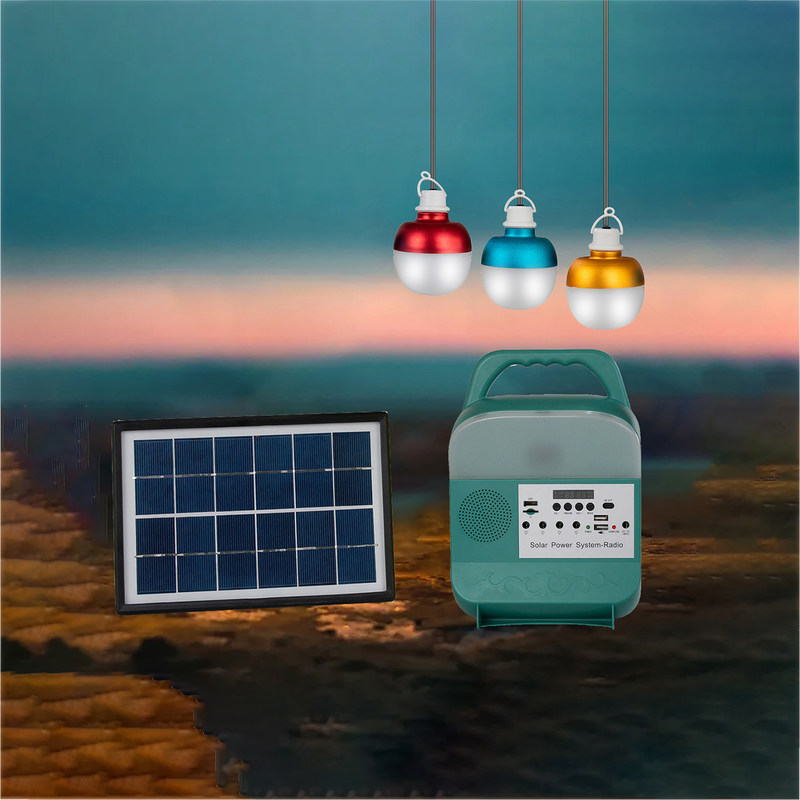 50000H 3 چراغ مینی سیستم برق خورشیدی DC سیستم روشنایی پنل خورشیدی 3W 6V