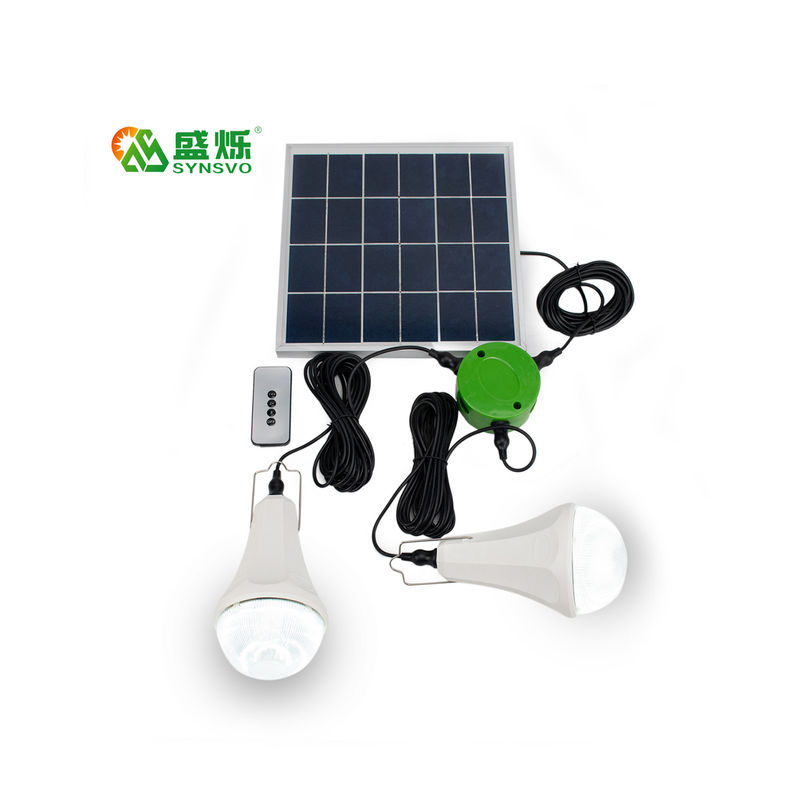 کیت های لامپ خورشیدی CE ROHS 10W 5V 2pcs*3W Bulb Solar with Mono Solar Panel