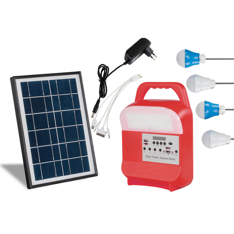 کیت سیستم روشنایی ژنراتور خورشیدی قابل حمل 6000Mah 5kw نوع دستی