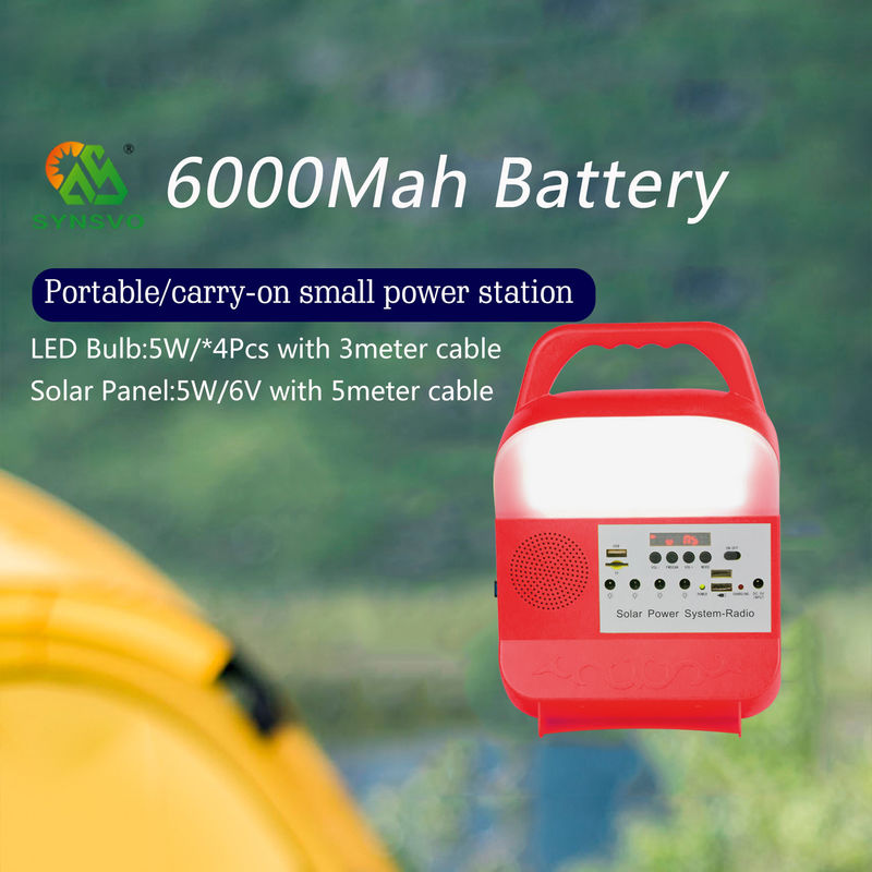 کیت سیستم روشنایی ژنراتور خورشیدی قابل حمل 6000Mah 5kw نوع دستی