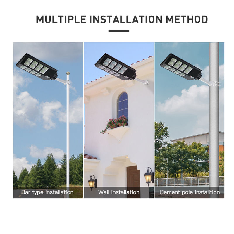 سنسور حرکت Streetlight ABS ضد آب IP65 100w 300w یکپارچه چراغ خیابانی خورشیدی در فضای باز
