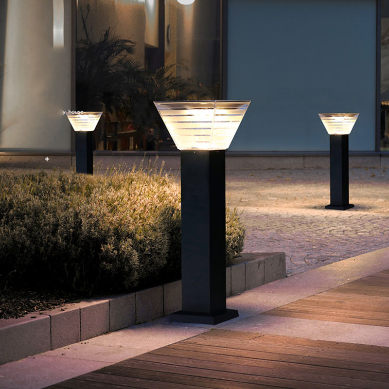 مینیمالیستی 7W LED چراغ باغ خورشیدی تزئین منظره چراغ LED چمن بولارد