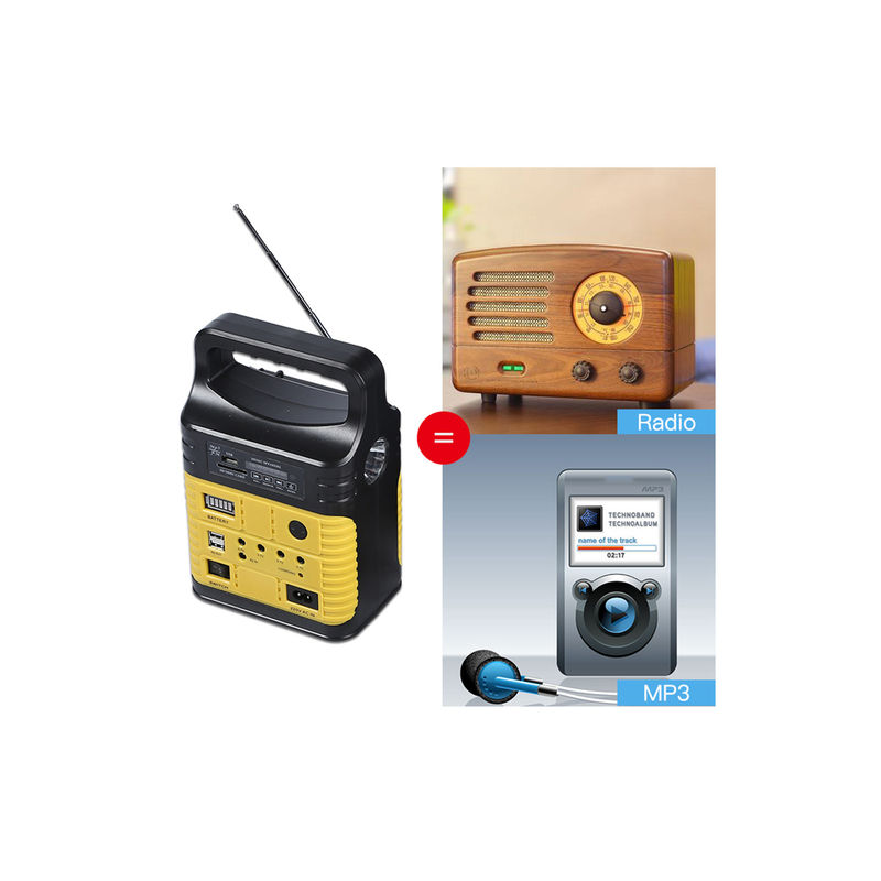 کیت سیستم انرژی خورشیدی قابل حمل 7500mah با رادیو FM داخلی MP3 Mini Camping در فضای باز