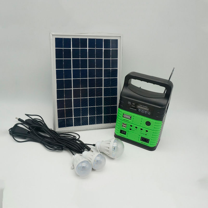 کیت سیستم انرژی خورشیدی قابل حمل 7500mah با رادیو FM داخلی MP3 Mini Camping در فضای باز