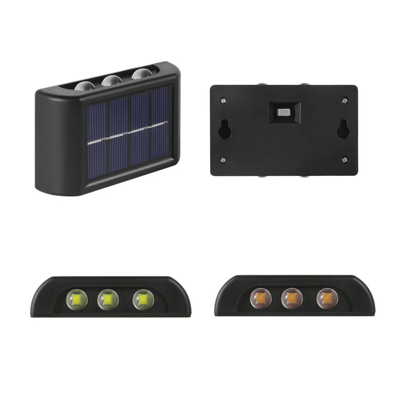 چراغ دیواری درخشان ضد آب 600mah خورشیدی LED تزئینی باغچه بیرونی