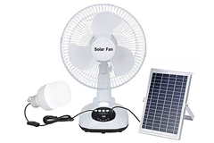 فن برقی خورشیدی قابل حمل در فضای باز برای کمپینگ میز شارژ پاور بانک 12 اینچی