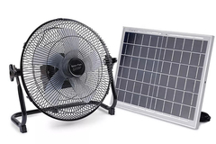 پنل فن میز شارژی خورشیدی بی سیم 12 اینچی با ورودی دوگانه برای خانه